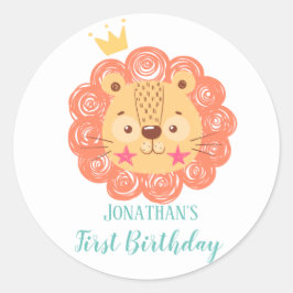 Lion baby Dusche klassischer Rundaufkleber Runder Aufkleber