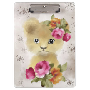 Lion Baby Lion Watercolor Klemmbrett