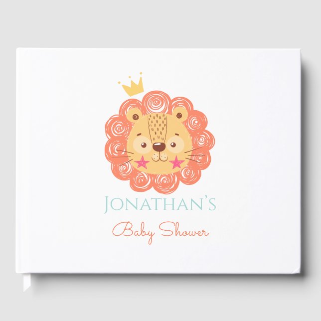 Lion Baby Shower Gästebuch (Vorderseite)