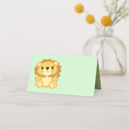 Lion Baby Shower Green Platzkarte