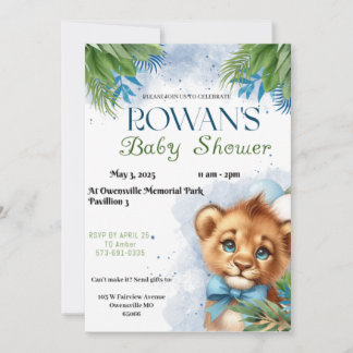 Lion Baby Shower Invite Einladung