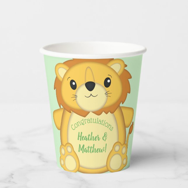 Lion Baby Shower Safari Pappbecher (Vorderseite)