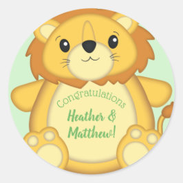 Lion Baby Shower Safari Runder Aufkleber