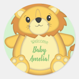 Lion Baby Shower Safari Runder Aufkleber