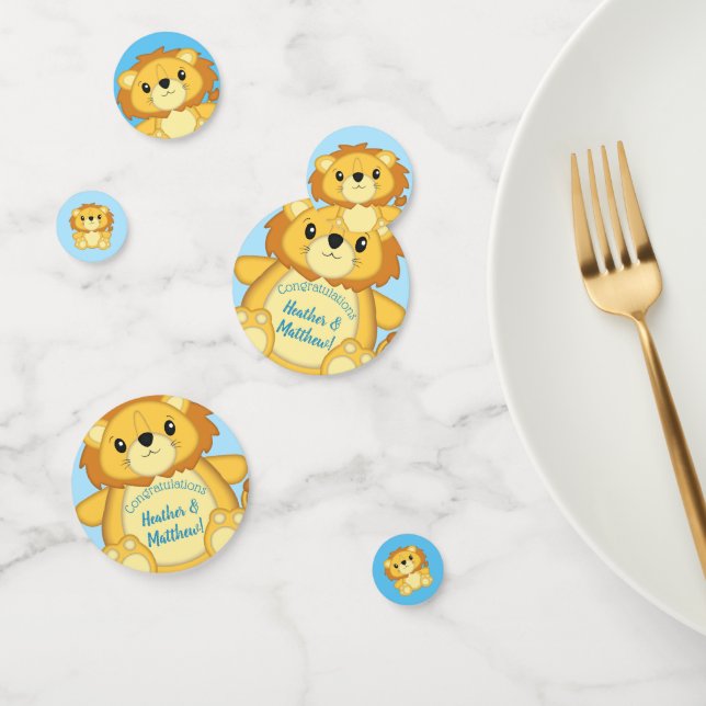 Lion Baby Shower Zoo Circus Blue Boy Konfetti (Gruppe)