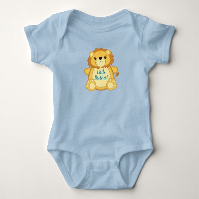 Lion Baby Shower Zoo Circus Blue Boy Strampler (Vorderseite)