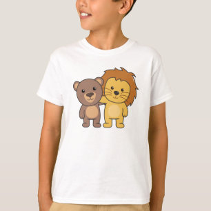 Lion Bear Zoo Niedlicher Tiere Niedlich Kids T-Shirt