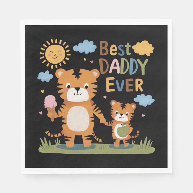 Lion Best Daddy Ever Serviette (Vorderseite)