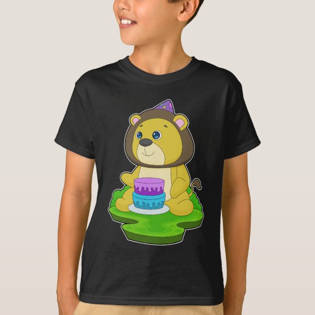 Lion Birthday Cake T-Shirt (Vorderseite)