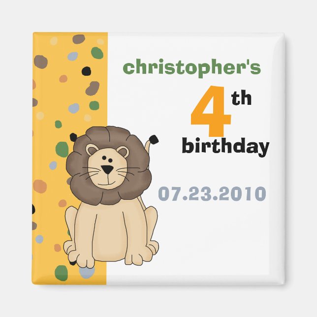 Lion ・ Birthday Einladung Magnet (Vorne)