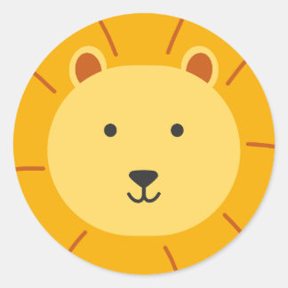 Lion Birthday Kids Art Runder Aufkleber