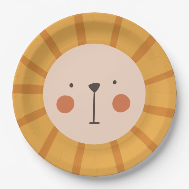 Lion Birthday Kids Wall Pappteller (Vorderseite)