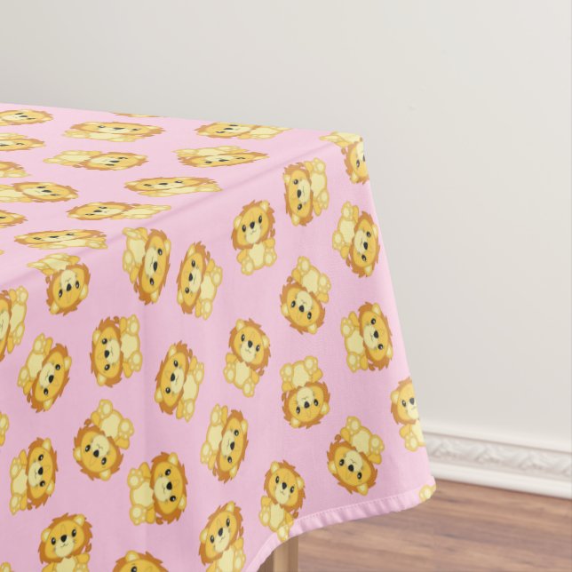 Lion Birthday Party Pink Tischdecke (Beispiel)