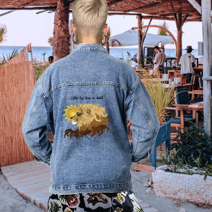 Lion Black Yellow Mandal Sun Jeansjacke