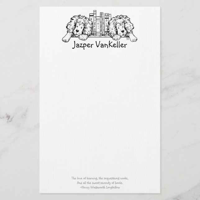 Lion Book met fin à la papeterie personnelle (Devant)