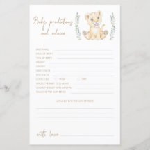 Lion Boy Baby Shower Vorhersagen und Ratschläge Ka