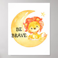 Lion Brave Niedlich Quote Kinderzimmer Print Baby