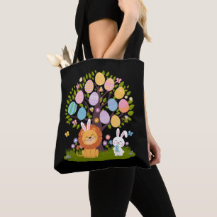 Lion Bunny Oaster Niedliche Bäume Jagd Eier Tasche