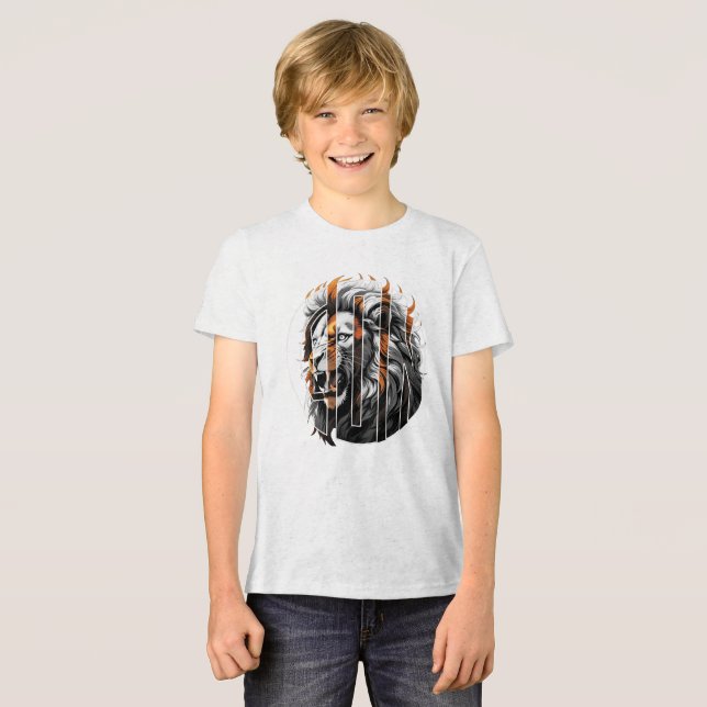 Lion BW Tri-Blend Shirt (Vorderseite voll)