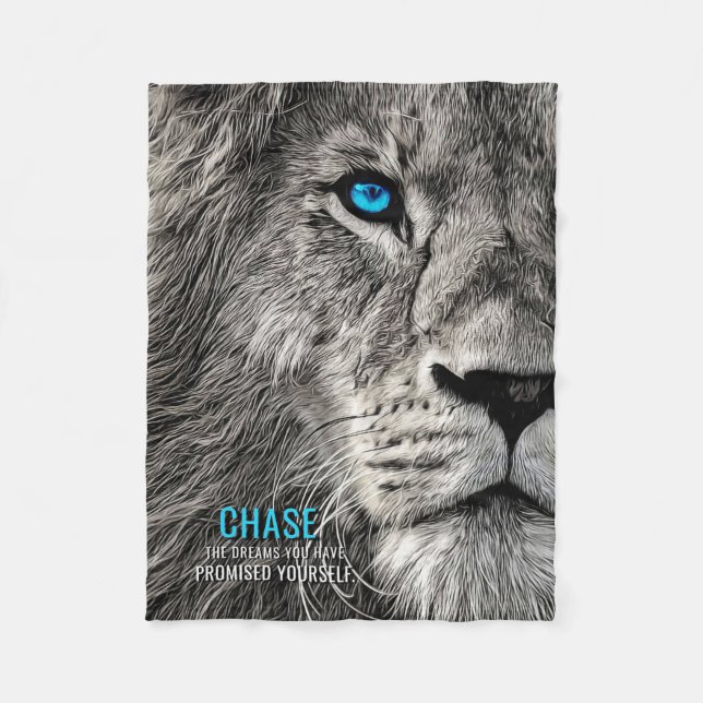 Lion Chase Your Dreams Fleecedecke (Vorderseite)