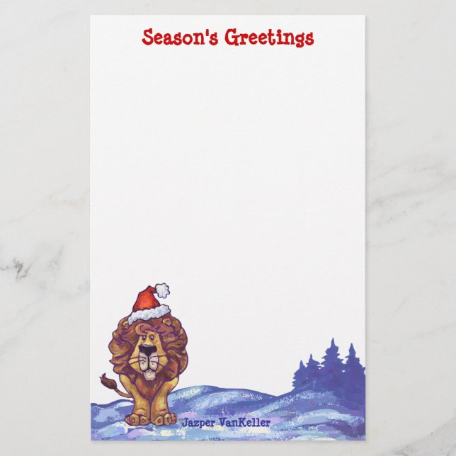 Lion Christmas Briefpapier (Vorderseite)