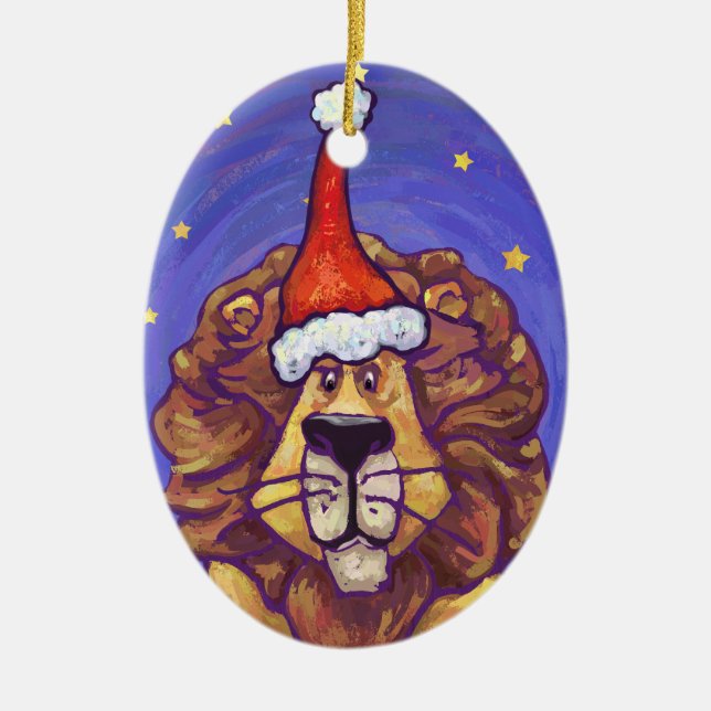 Lion Christmas Keramikornament (Vorne)