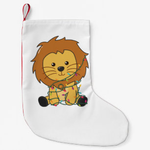 Lion Christmas Snow Winter Animals Lions Adult Clo Kleiner Weihnachtsstrumpf