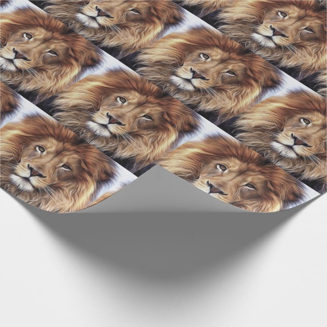 LION CHRISTMAS-WRAPPING-PAPIER GESCHENKPAPIER (Ecke)