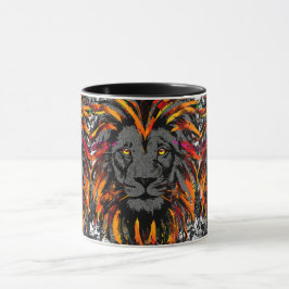 Lion Coffee Tasse | Orange Lion Head Illustration