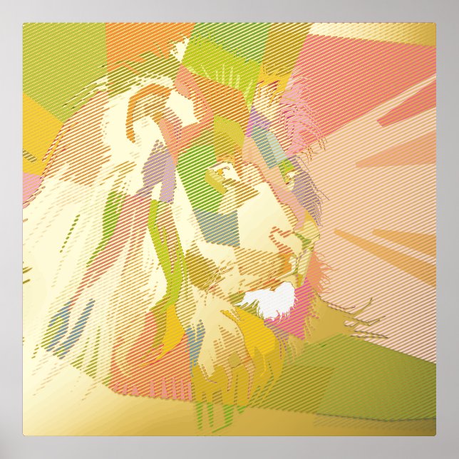 Lion Colorful Prismatischer Pop Art Design-62501 Foliendrucke (Vorderseite)