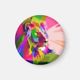 Lion Colorful Prismatischer Pop Art Design-6250 Magnet