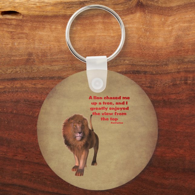 Lion Confucius Inspiration Zitat Schlüsselanhänger (Vorderseite)