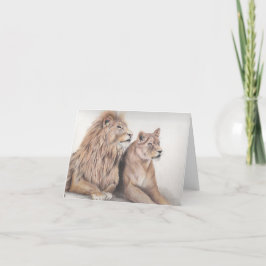 Lion Couple Grußkarte Dankeskarte