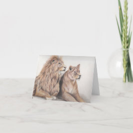 Lion Couple Grußkarte Dankeskarte