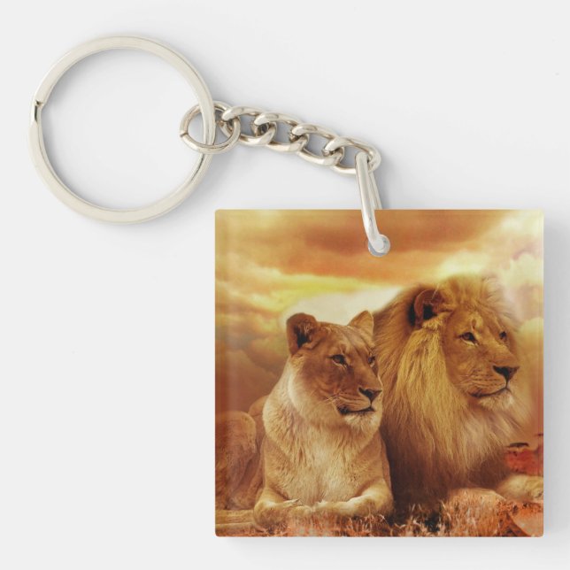 Lion Couple Schlüsselanhänger (Vorderseite)