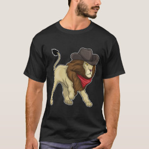 Lion Cowboy Cowboy-Hut T-Shirt