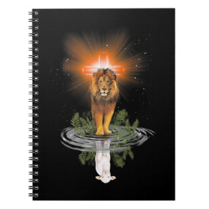 Lion Cross Jesus Reflection Water Mirror Sheep T-S Notizblock