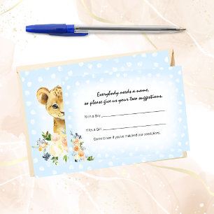 Lion Cub Blue Baby Name Suggestion Duschspiel Begleitkarte