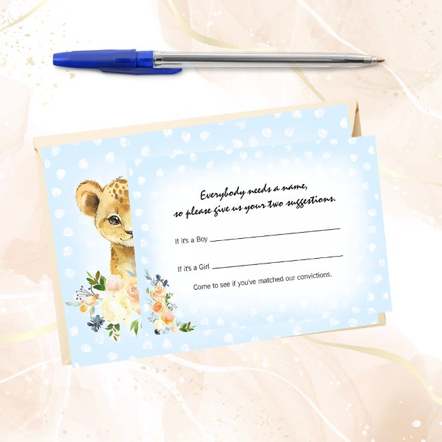 Lion Cub Blue Baby Name Suggestion Duschspiel Begleitkarte (Von Creator hochgeladen)