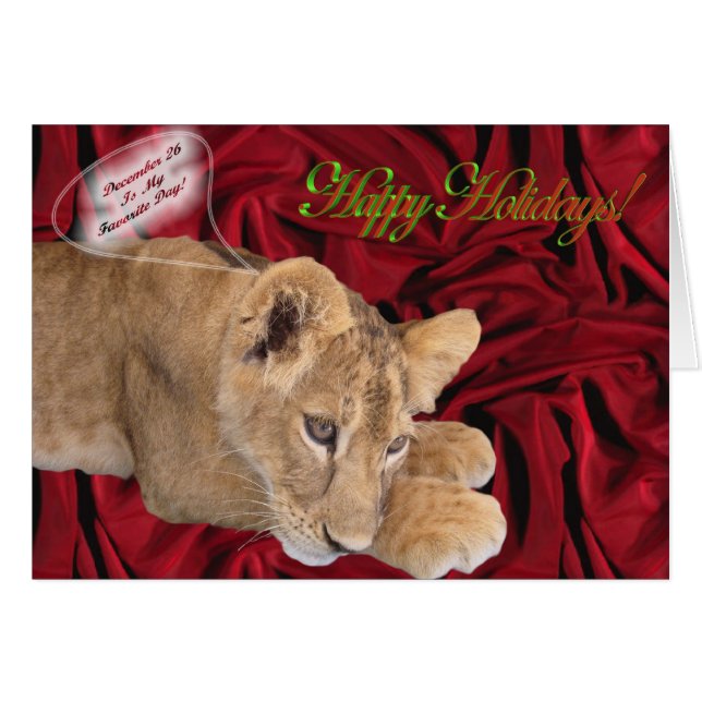 Lion Cub Christmas Card (Vorderseite (Horizontal))