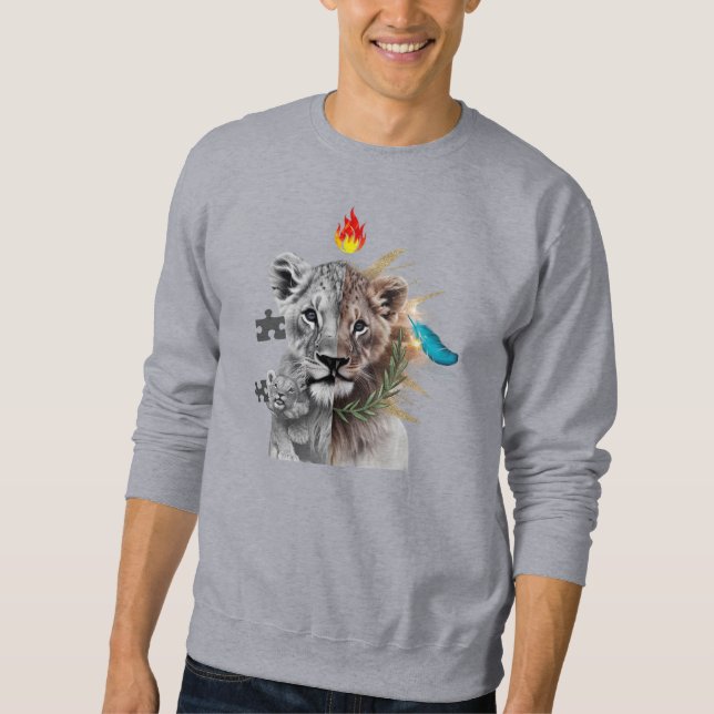 Lion Cub Duality Art Basic Sweatshirt  (Devant)