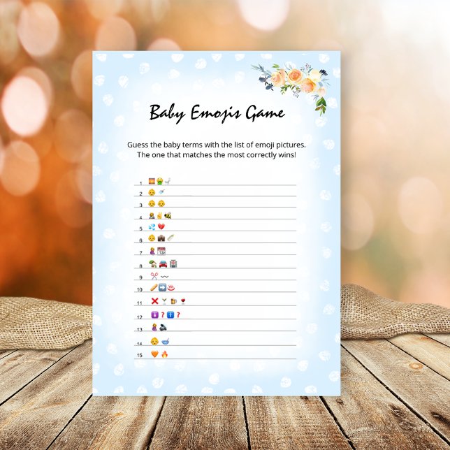 Lion Cub Floral Blue Baby Emoji's Shower Game Programm (Von Creator hochgeladen)
