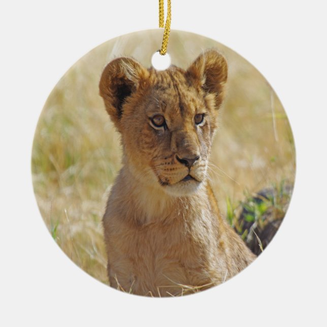 Lion Cub Keramik Ornament (Vorne)
