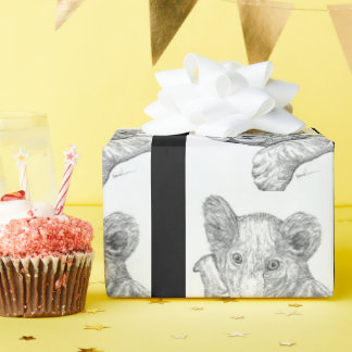 Lion Cub Pen und Tinte Geschenkpapier