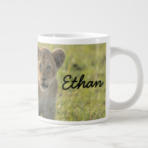 Lion Cub Personalize Name Serious Jumbo-Tasse