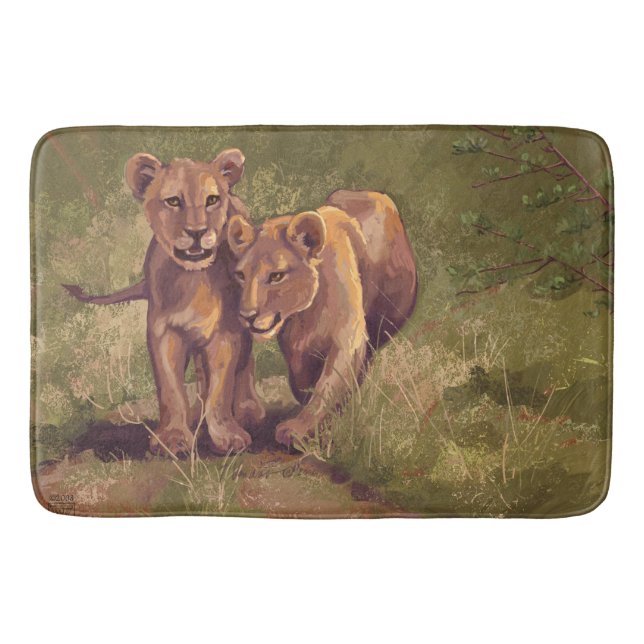 Lion Cubs Art Badematte (Vorderseite)
