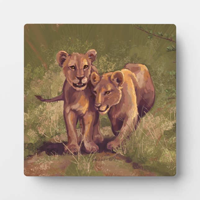 Lion Cubs Fotoplatte (Vorderseite)
