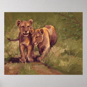 Lion Cubs Poster