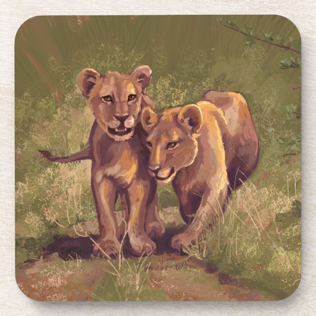 Lion Cubs Untersetzer (Vorderseite)