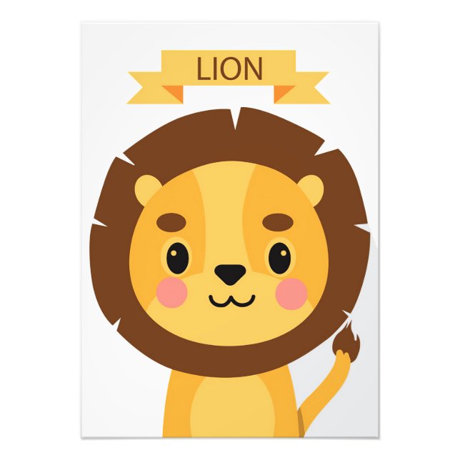 Lion Cute Lion Portrait Fotodruck (Vorne)